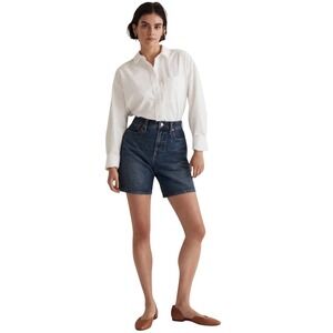 Madewell NWT Baggy Jean Shorts High Rise Relaxed Fit Indigo Blue NM305 Womens 29